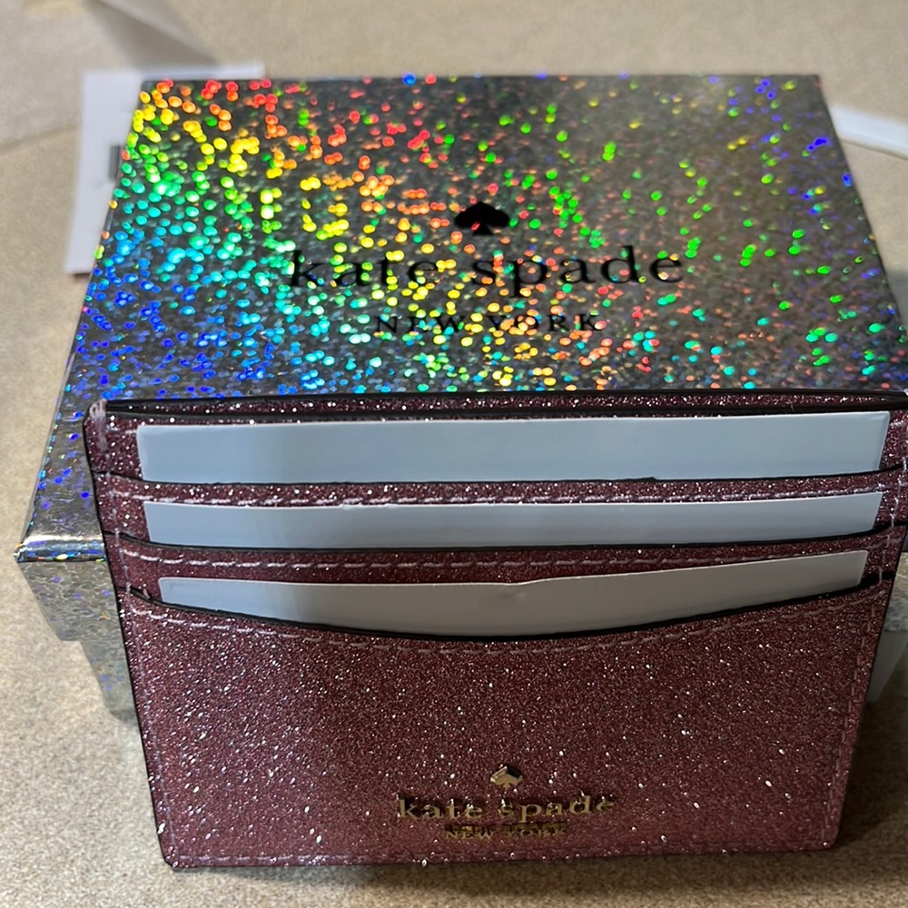Kate Spade glitter 6 credit card holder. Beautiful color.